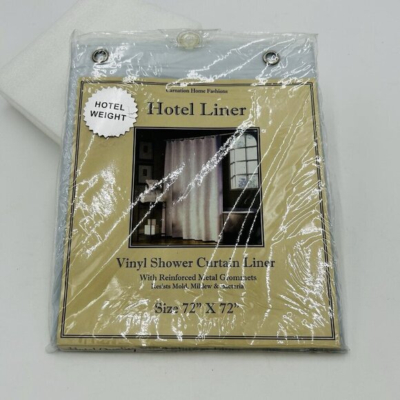 Carnation Home Fashions Hotel Quality Vinyl Shower Curtain Liner 72"x72" NEW - Picture 1 of 6
